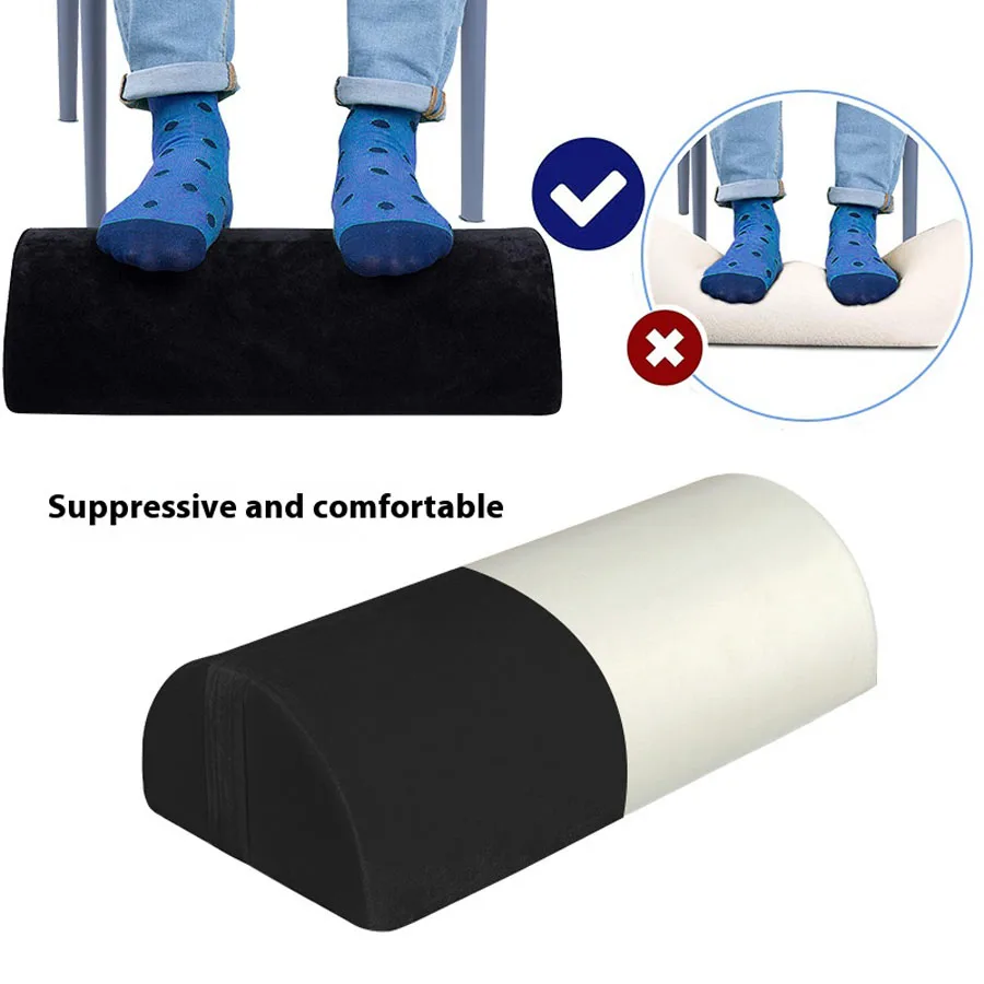 Comfortable Foot Stool Foot Rest for Under Desk at Work Foam Footrest Memory Foam Anti-slip Semicircular Foot pillow