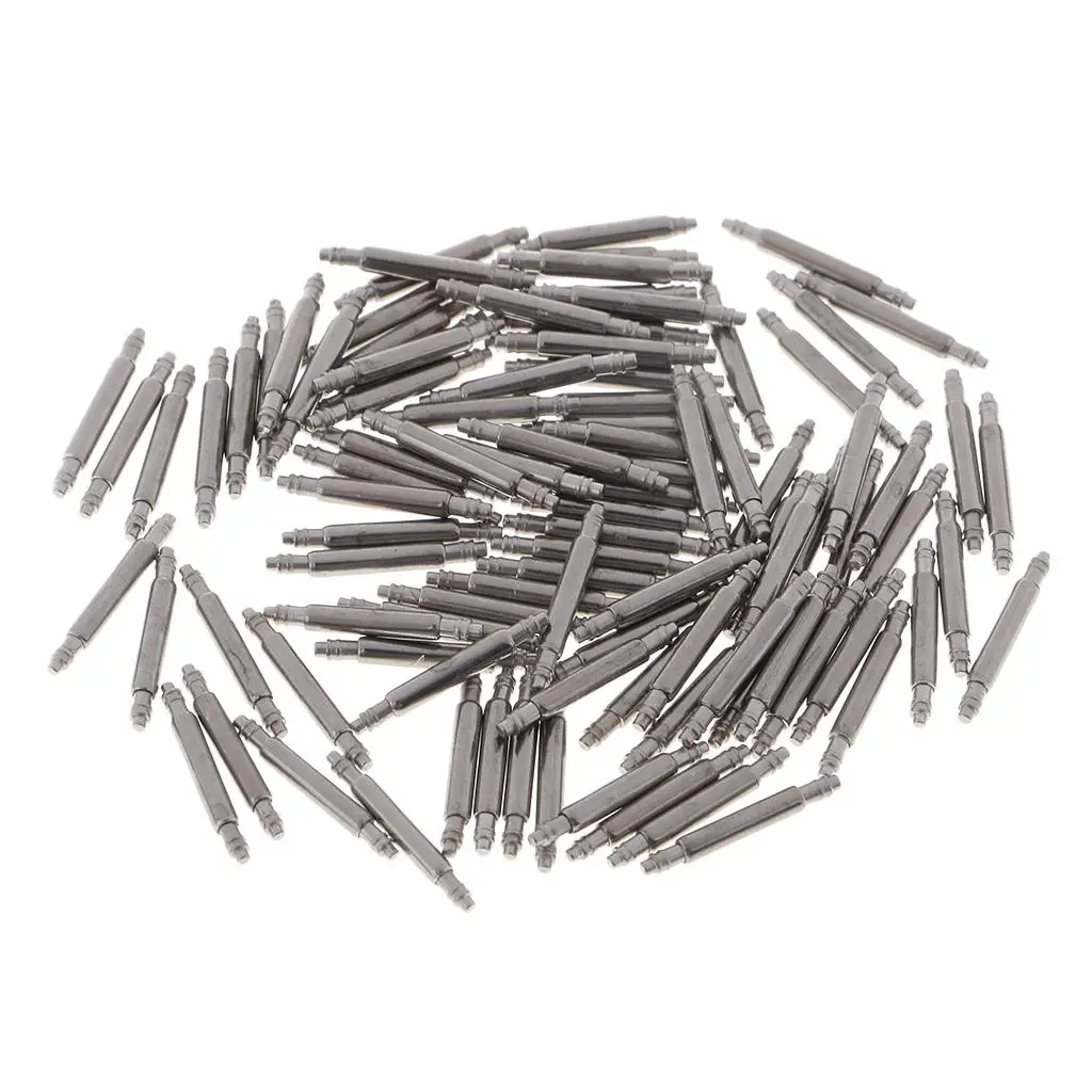 100pcs sturdy and durable assorted Band Pins Spring Bars Silver