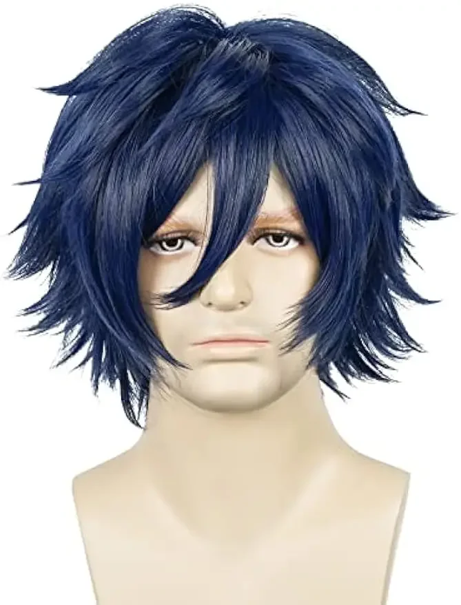

Cosplay Wig for Men Mixed Purple Short layered Wigs Synthetic Male Wigs for Halloween Costumes Daily Party Cosplay