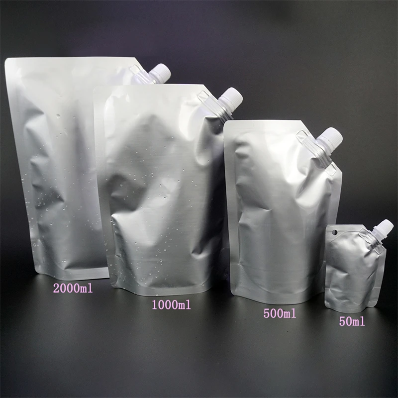 StoBag 50/20pcs Drink Liquid Package Nozzle Bags Aluminum Foil for Beer Juice Beverage Storage Sealed Stand Up Reusable Pouches