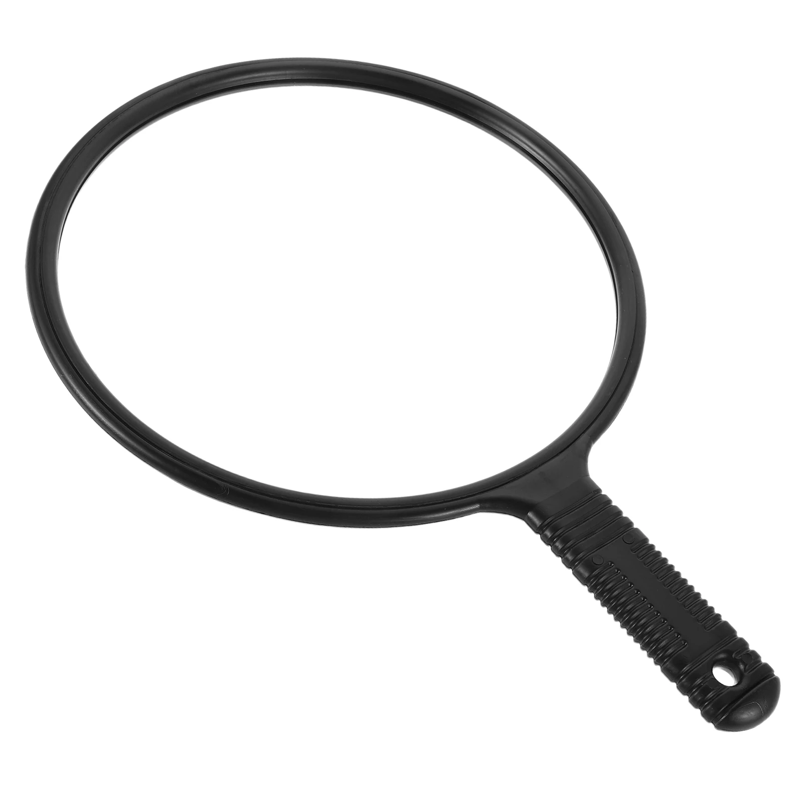 مرآة كبيرة مستديرة لتصفيف الشعر، مرآة محمولة بمقبض أسود، مرآة تصفيف مكياج الحلاق، مرايا محمولة باليد بمقبض