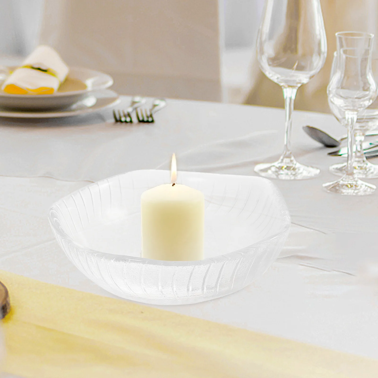 

Glass Wax Warmer Dish Replacement for Aromatherapy Oil and Scented Candles Transparent Heat Resistant Saucer for Home Office