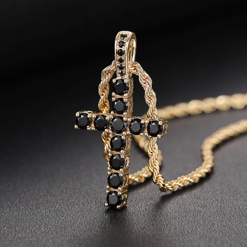 Men Women 60cm Long Rope Twist Chain Cross Pendant Necklace S925 Sterling Silver Hypoallergenic Never Fade 5A Cubic Zirconia Minimalist Luxury Fine Jewelry Gift For Daily Party Anniversary Wholesale