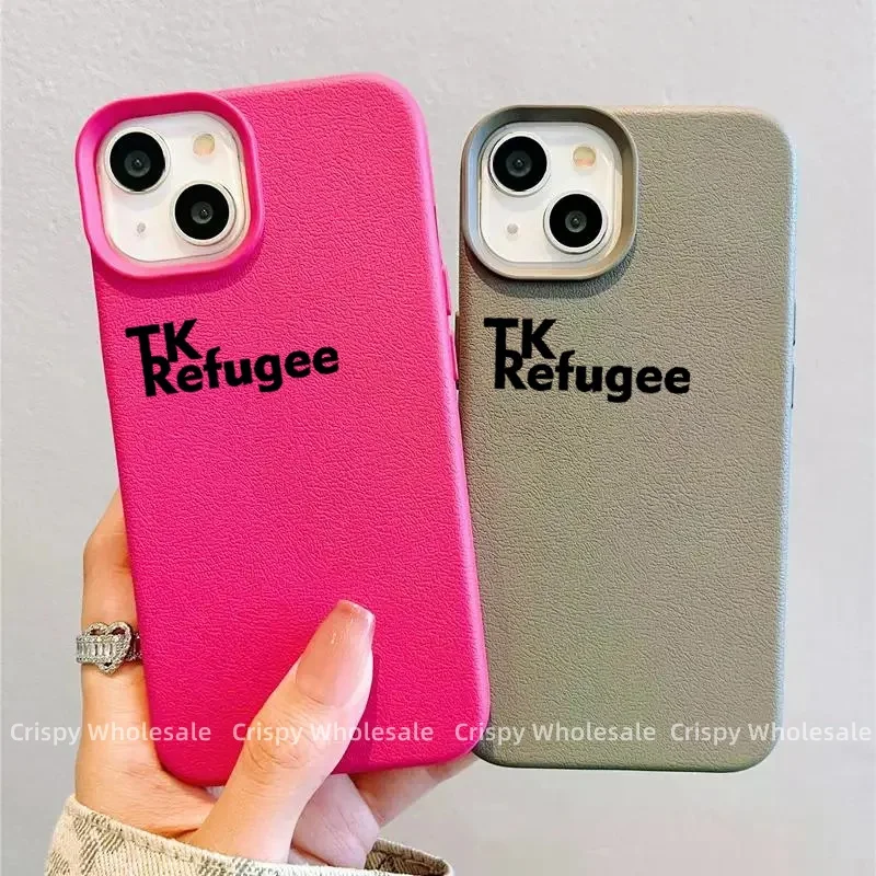 Hight End Mysterious Black TK Refugee Letter Shockproof Case For iPhone 11 12 13 14 15 16 Pro Max SE XR 7 8 Plus Silicone Cover