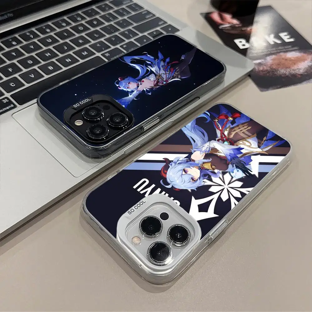 

Game GI Ganyu Mobile Phone Case for iPhone 17 16 15 14 13 12 11 X XR XS 8 7 Air Pro Max Plus Translucent Colorful Cover Luxury