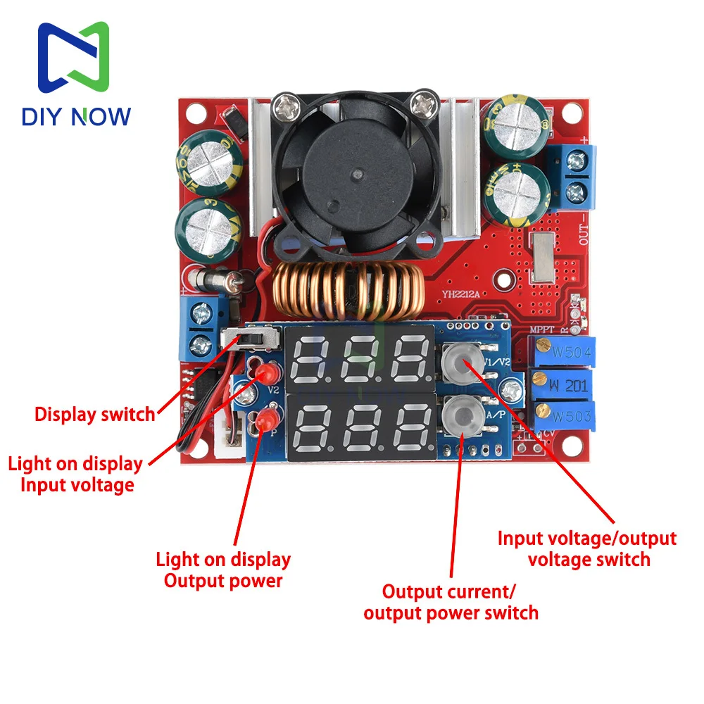 15A MPPT Konstantspannung Konstantstrom Boost Lademodul Digitalanzeige Solarlademodul Einstellbare Stromversorgung