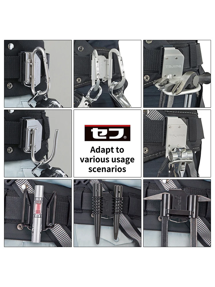Tajima Belt Quick Hang Hook with Safety Buckle Stainless Steel Rustproof Corrosion Resistant Tool Hanger for Construction Outdoo view 2