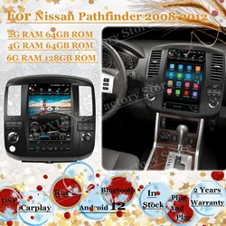 Android 12 Radio For Nissan Pathfinder 2008 2009 2010 2011 2012 GPS Navigation Receiver Automotive Multimedia Player Head unit