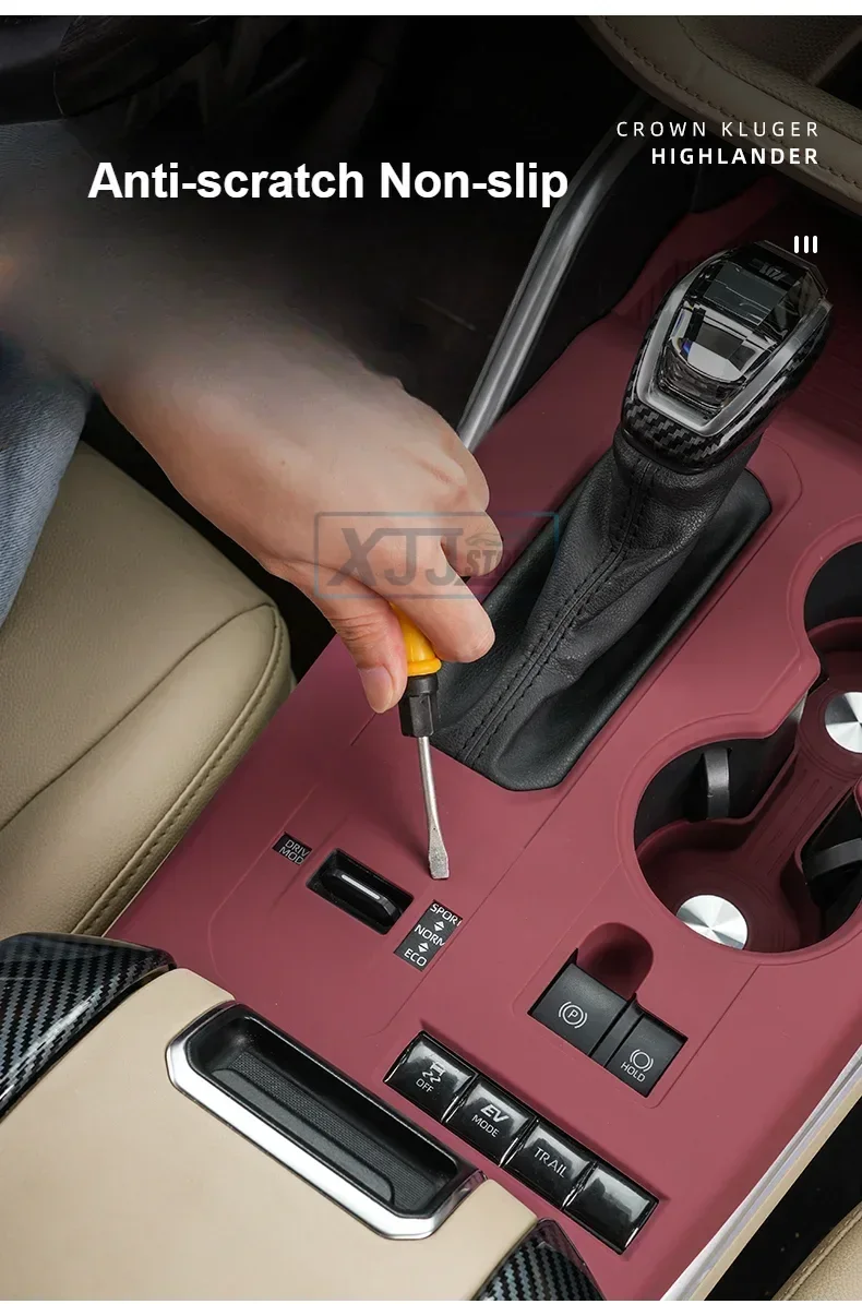 For Toyota Highlander 2023 2024 Silicone Central Control Panel Cover Anti-Scratch Gear Shift Panel Interior Accessories