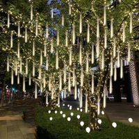 LED Meteor Shower Rain Lights Waterproof Falling Raindrop Fairy String Light for Christmas Holiday Party Patio Decor 30/50CM