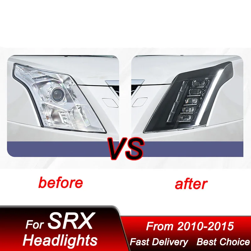 Car Headlights For Cadillac SRX 2010-2015 new style LED Headlamp Assembly Upgrade High Configure Projector Lens Accessories Kit