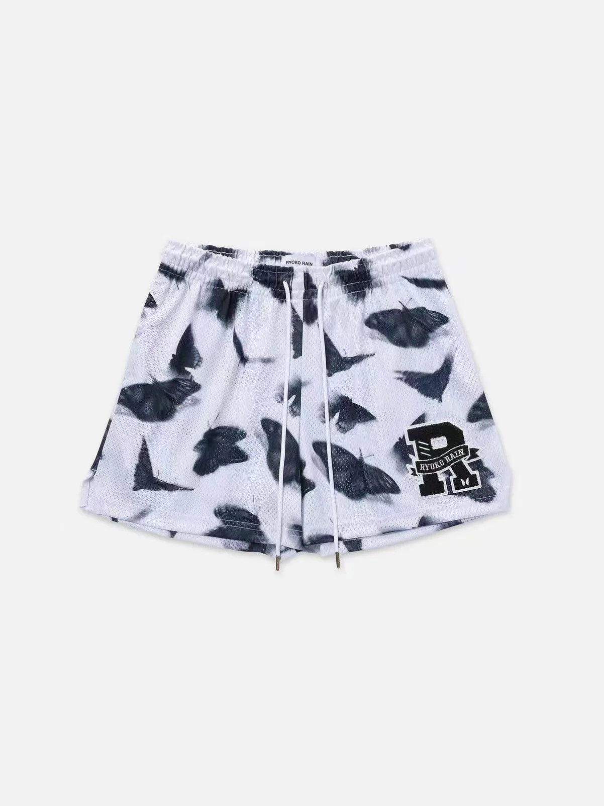 Summer fashion brand breathable quick drying basketball four points unisex casual butterfly print quarter shorts mesh