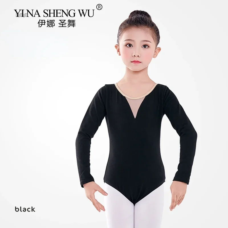 Justaucorps de gymnastique de danse de Ballet pour filles enfants à manches longues/courtes vêtements de danse de Ballet body en coton enfants justaucorps de danse dos nu