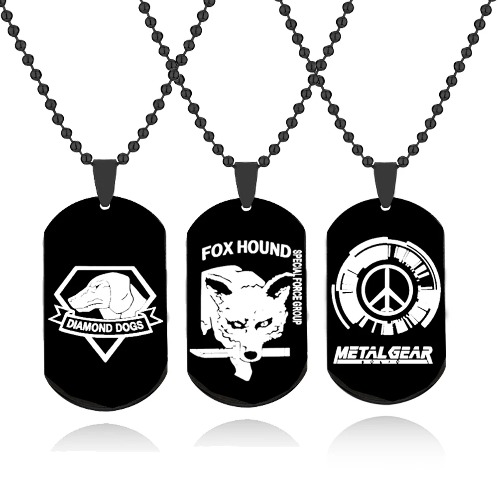 Collar de Cosplay Foxhound Diamond Dog Metal Gear, Colgante de Acero Inoxidable, Accesorios, Regalo