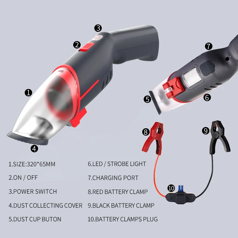 USB ricaricabile per aspirapolvere portatile ad alta potenza per auto. Prezzo di fabbrica