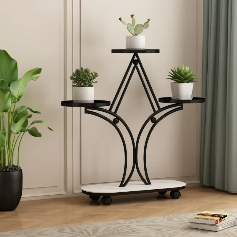 

Light luxury multi-layer wrought iron flower stand indoor living room green dill flower stand balcony succulent hanging orchid