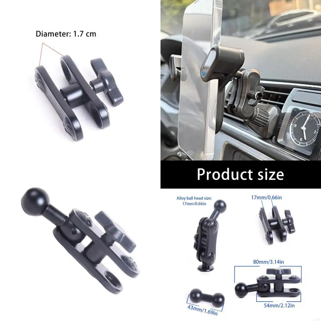 6XDF Car Phone Holder 17mm Ball Mount Splitter Adapter Phone Stand Extension Arm