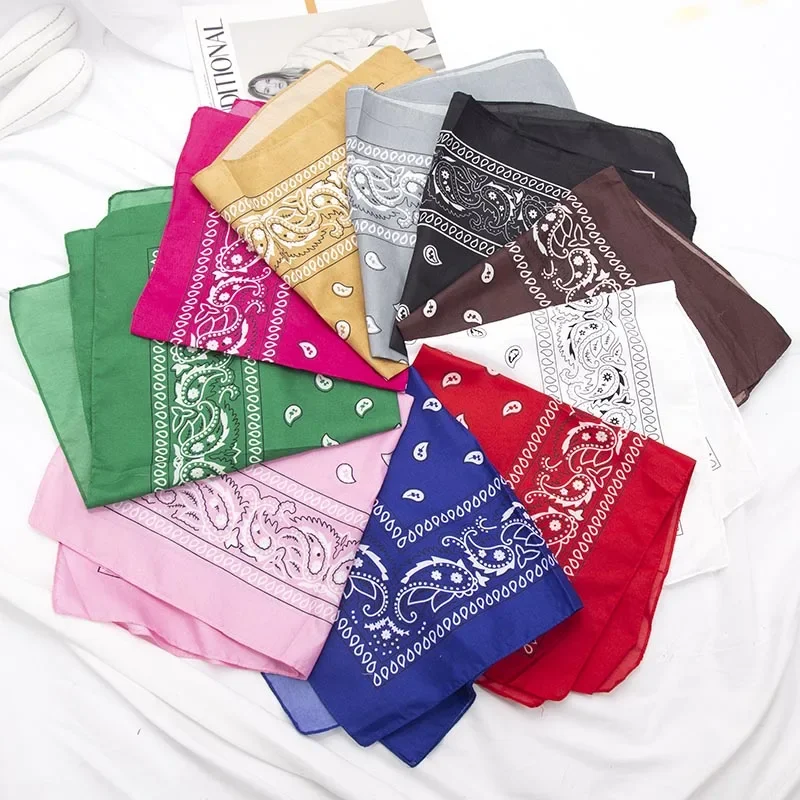 New Kerchief for Women Men Hip Hop Black Hair Band Neck Scarf Sports Headwear Square Scarves Print Handkerchief Bohemian Bandana