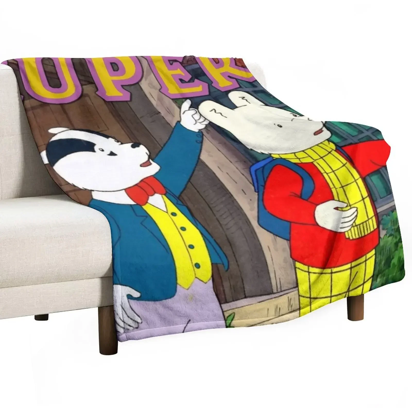 

Rupert - 1990s Retro Children's TV Throw Blanket for sofa Soft Plaid Blankets