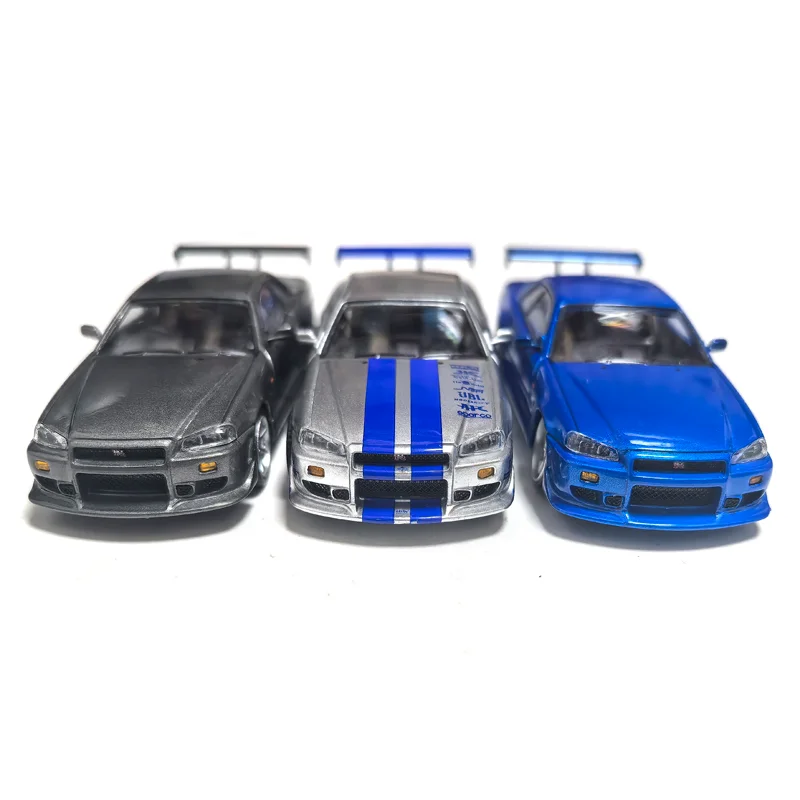 

Diecast KOD 1:64 Scale Skyline GTR R34 Alloy Car Model Collectible Toy Gift Souvenir Display Ornament