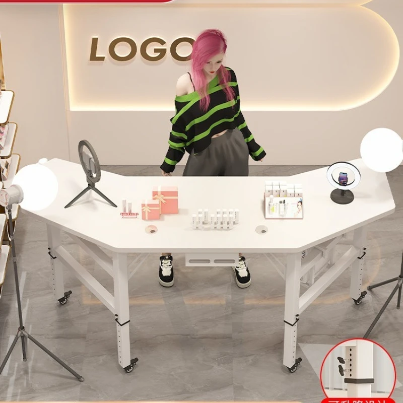 Portable lifting live table influencer promotion display stand removable computer table desk e-sports table