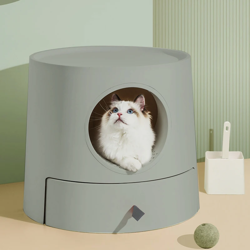 Cat Castle Cat Litter Box Extra Large Oversized Fully Enclosed Cat Toilet Anti-sand Anti-splashing and Odor-proof Cat Supplies