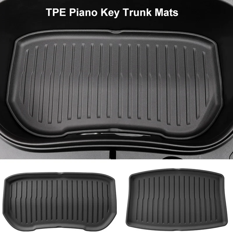 Floor Trunk Mats for Tesla New Model 3 Highland 2024 TPE Waterproof Wear-resistant Foot Pad Car Front Rear Trunk Mat Accessories