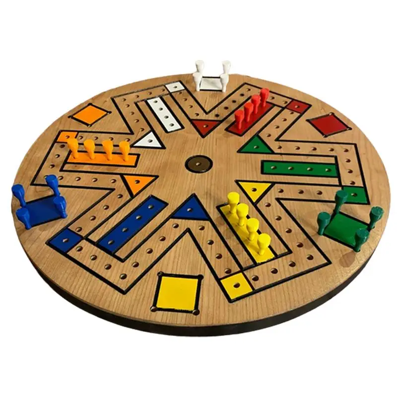 

Fast Track Board Game Wooden Board Game Fast Track Board Games Double Sided Painted Exercise Logical Thinking Board Game