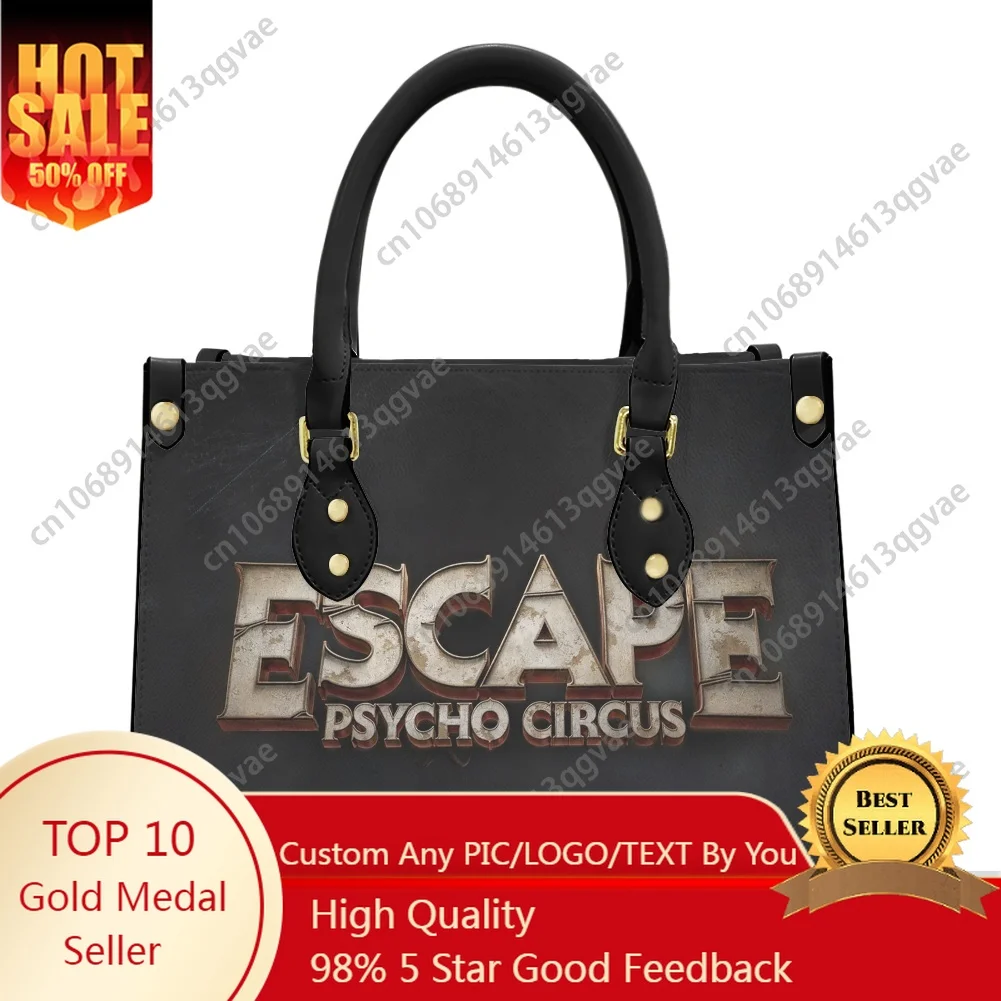 

Escape Halloween Music Tote Bag Purse Womens Mens Personalized Text Image PU Leather Handbag Business Shopping Gift Bags