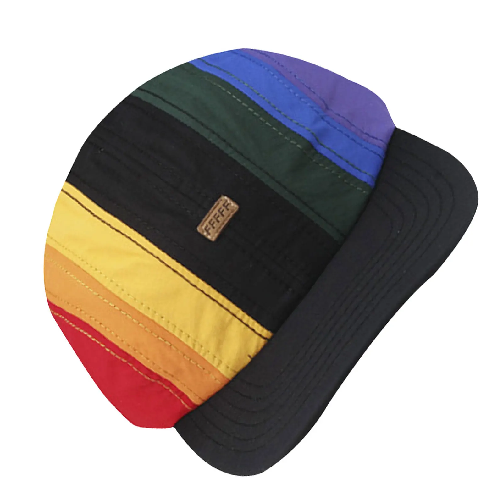 

Rainbow Drawstring Hat Cotton Baseball Cap Ponytail Hole Sunproof Outdoor Activities Walking Cycling Golfing Baseball Cap