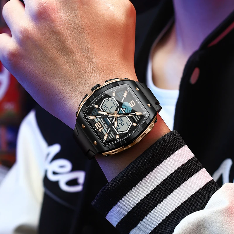 LIGE Jam Tangan Militer Pria Digital Jam Tangan Tahan Air 50M Jam Kuarsa LED Jam Tangan Olahraga Jam Tangan Besar Pria Jam Tangan Pria Relogios Masculino