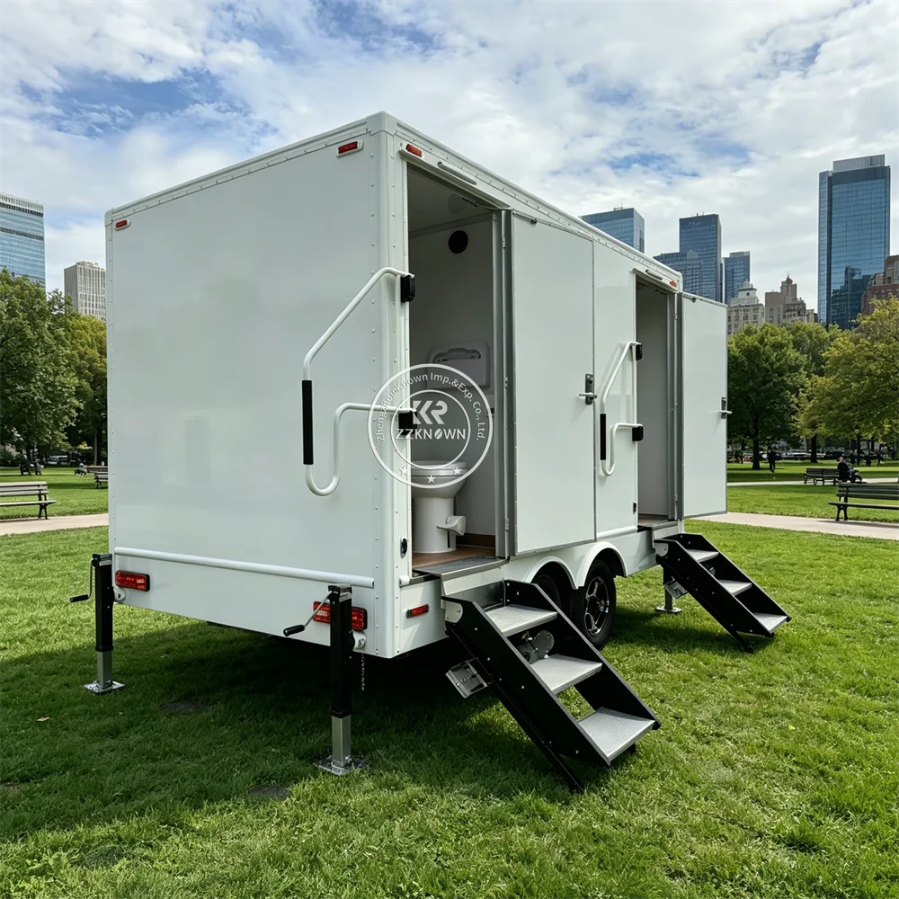 Luxury Restroom Trailer Mobile Commercial Use Toilet VIP Outdoor Ceremony Portable Bathroom Restroom Cabin Trailer