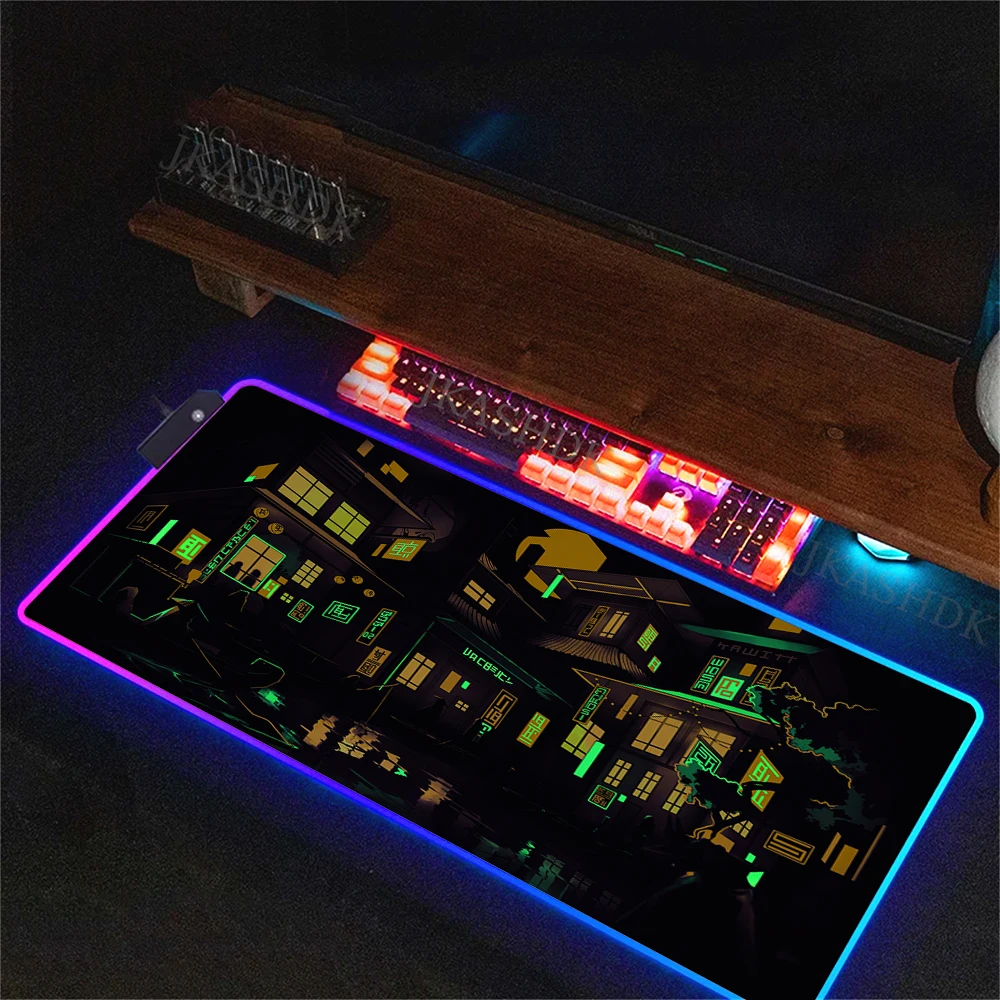 Large LED Desk Mat XXL Computer RGB Mousepad Personalized 90x40cm Backlight Keyboard Mat Table Carpet Gaming Mouse Pad Mausepad