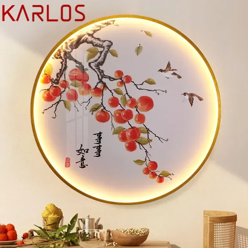 

KARLOS Modern Picture Wall Light LED Chinese Creative Circular Mural Sconce Lamp For Home Living Room Study Corridor Decor