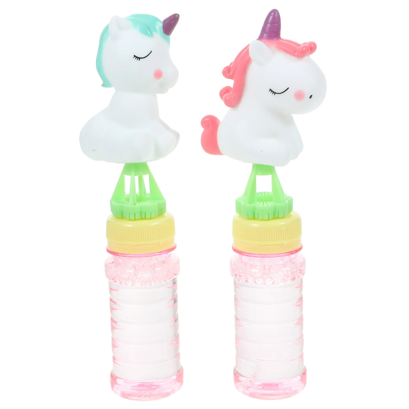 2pcs Cartoon Bubble Maker Sticks Lightweight Safe Kids Portable Outdoor Party Favors Unicorn Design Bubbles Blow Wand