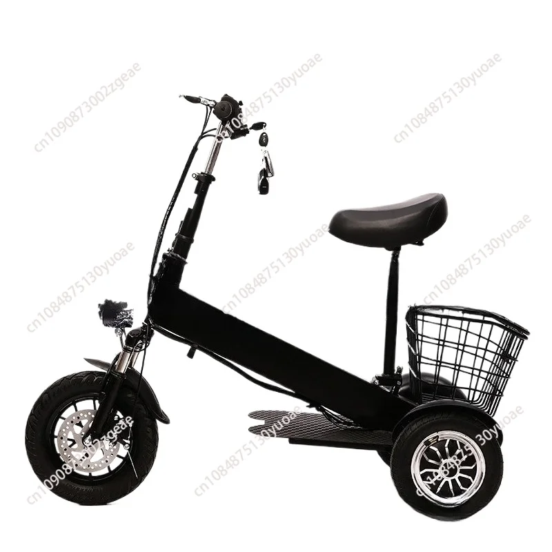 

Lightweight Foldable Double Rear Drive Electric Tricycle Grocery Shopping Cart