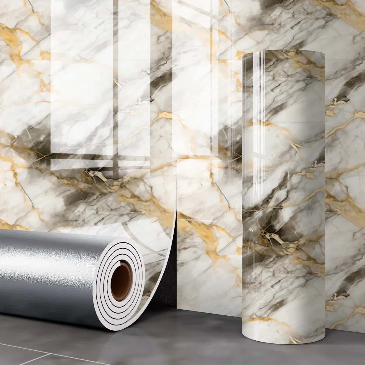 3D Marble Waterproof Self Adhesive Wallpaper Oil Proof Peel and Stick for Kitchen Backsplash Bathroom Wall Accent Home Decor