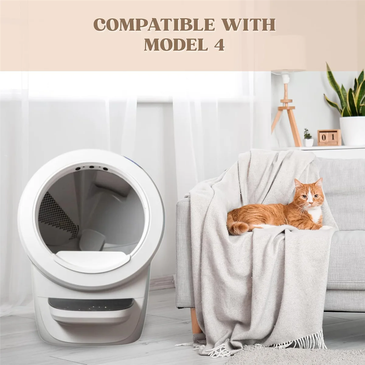 استبدال الفلتر رائجة البيع لـ Litter-Robot 4 - مرشحات الكربون المنشط لصندوق القمامة، مرشحات الفحم لفضلات القطط 6 قطع