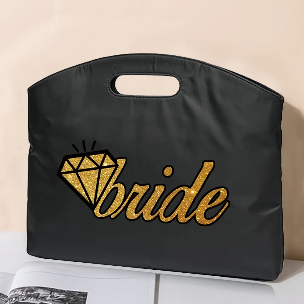 Briefcase File Bag Business Handbag Bride Series Pattern Conference Tablet Unisex Laptop Document Information Meeting Tote Bag