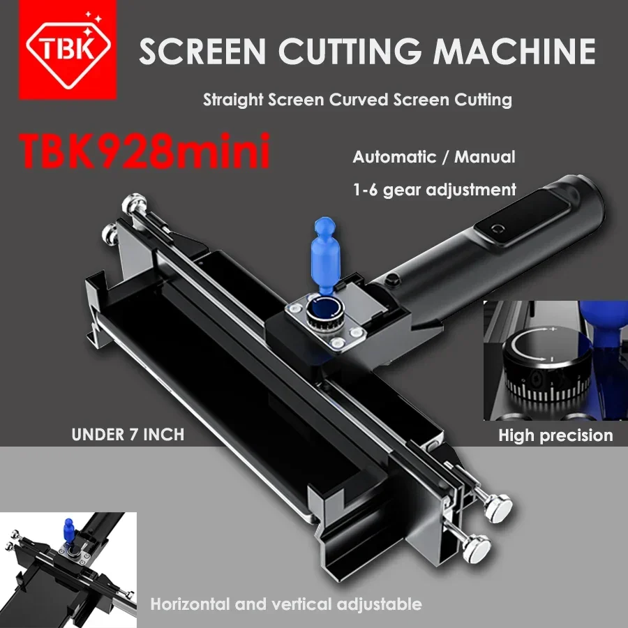 TBK-928MINI 7 INCH Automatic / Manual Screen Cutting Machine Straight Screen Curved Screen Cutting Mobile Phone Screen Cutter