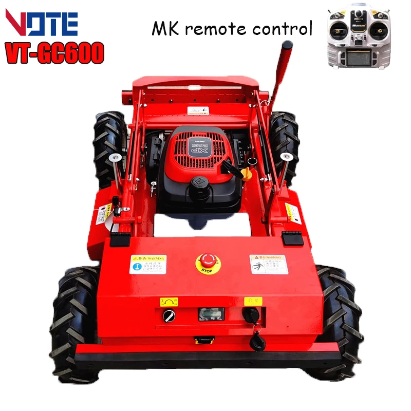 Electric Wheel Crawler Multifunctional Wirelessrobot 25hp Rubber Tracks Remote Control Lawn Mower For Sale customized