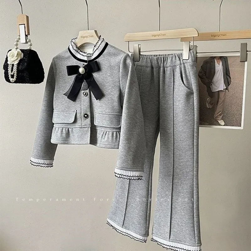 

Teen Girls Clothing Sets Toddler Baby Girls Cotton Full Length Clothes Outfit Kids Suit Clothes Knit Coat + Pants Comfortable