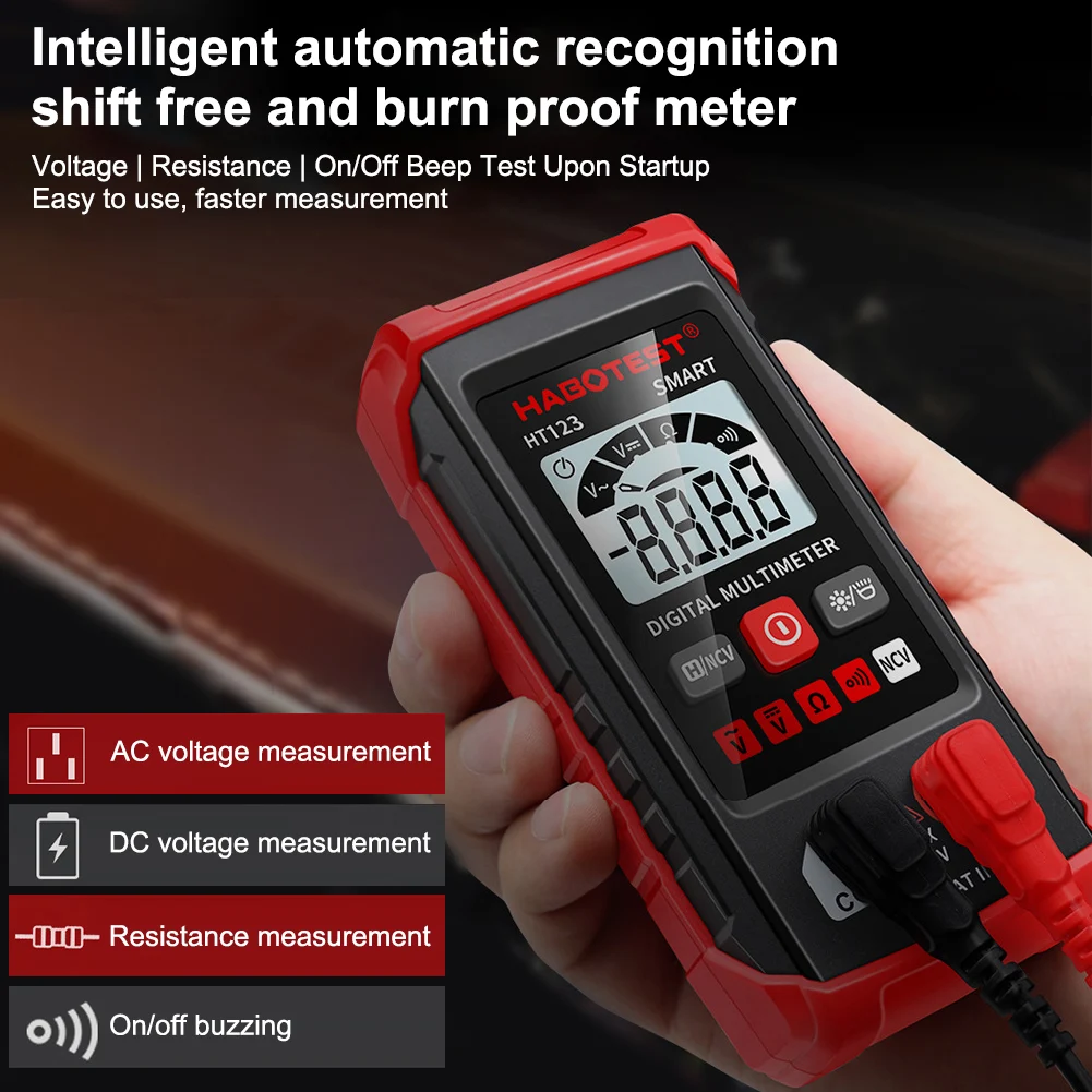 HT123 Digital Multimeter - Automatic Digital Multimeter - Smart Measurement - Electrical Tester Voltmeter Multimeter