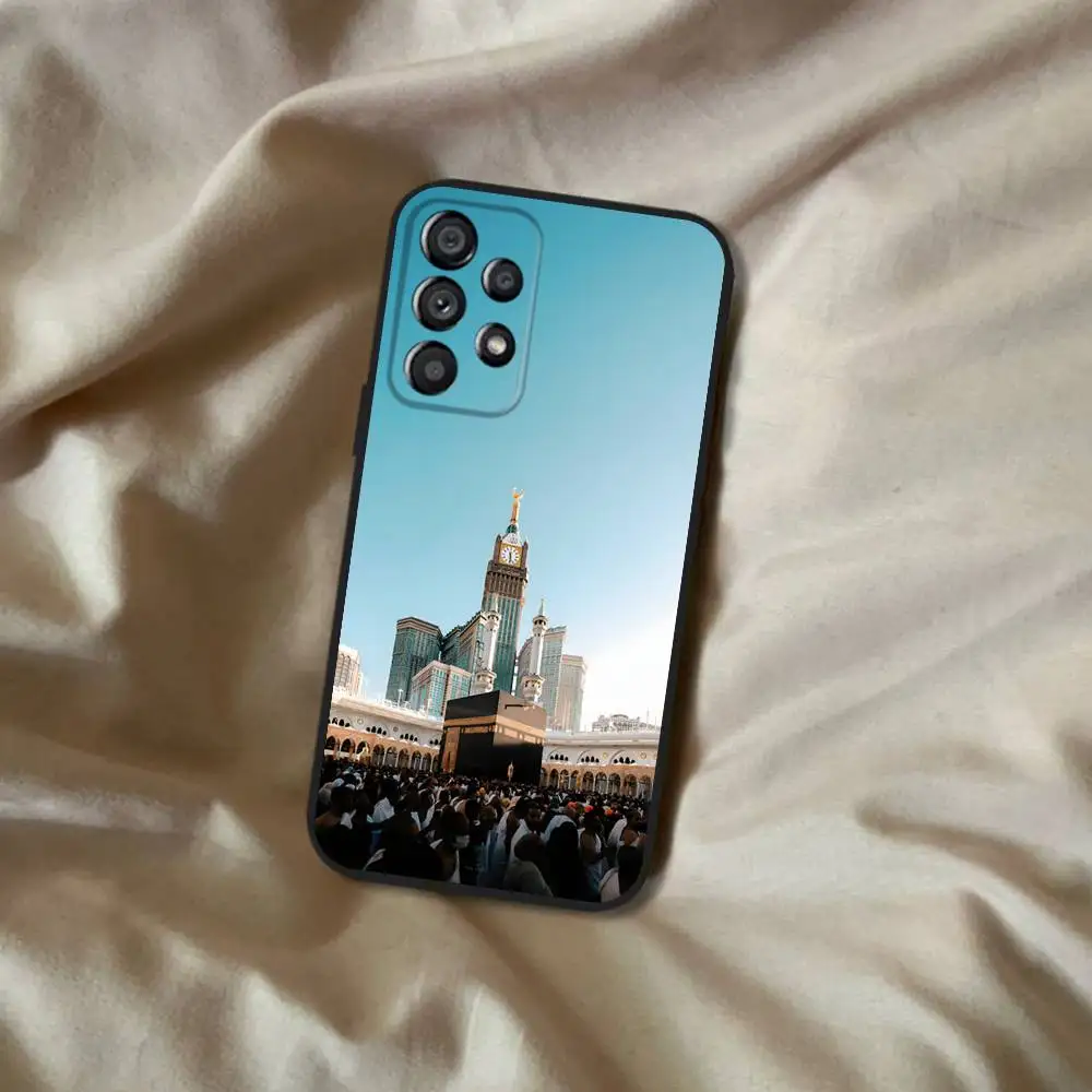 Pilgrims IN Mecca Cover Handyhülle für Samsung Galaxy A20, A21s, A22, A31, A32, A52, A53, A72, 73, A80 Soft Black Cover