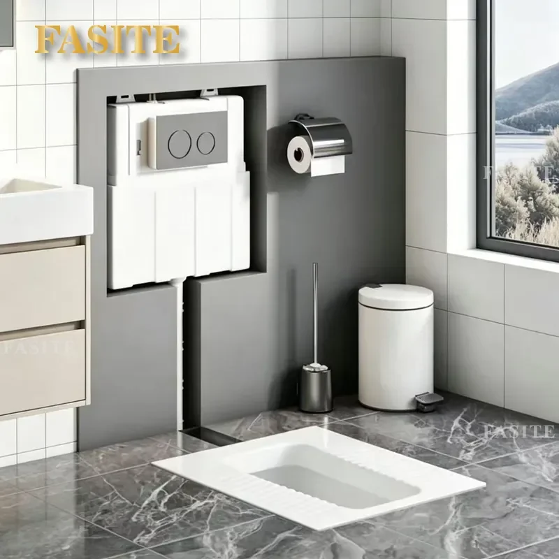 For Concealed Wall Mounted Squatting Toilet Hidden Water Tank Pre-buried Embedded In-wall Cistern Complete Set Invisible