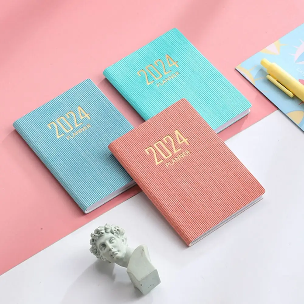 2024 A7 Mini Pocket Notebook 365 Days Notepad Diary Notebook Day Week Month Planner Office School Stationery