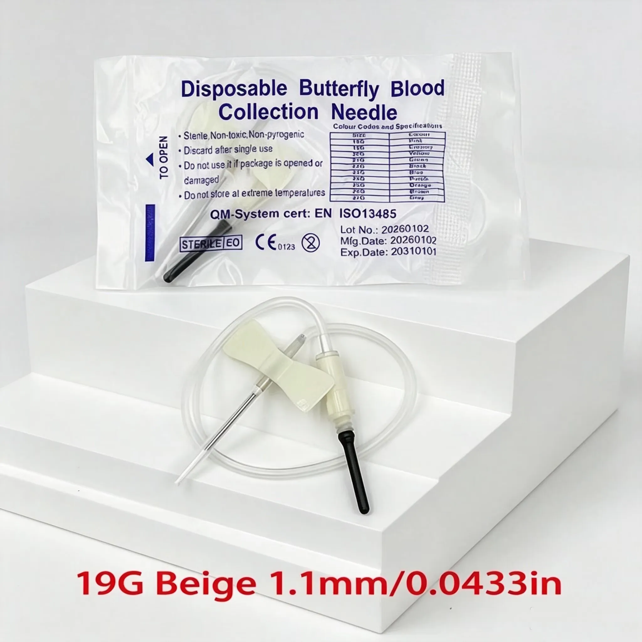 100 pieces Disposable Butterfly Blood Collection Needle double wing type Blood Collection Needle Pet Care Room Cat Dogs Animal