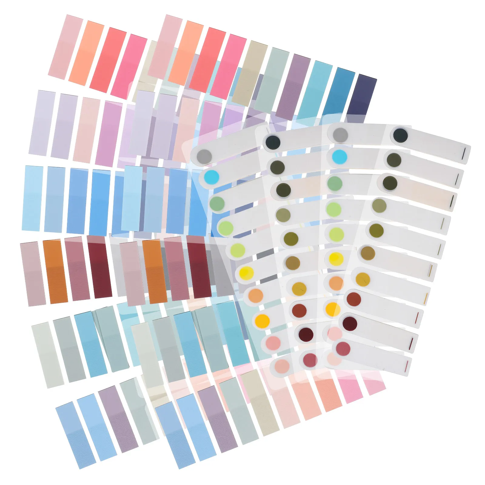 

1Set Self Adhesive Index Tabs Reading Highlight Strips Colored Sticky Page Tags Portable Note Bookmarks Professional Page