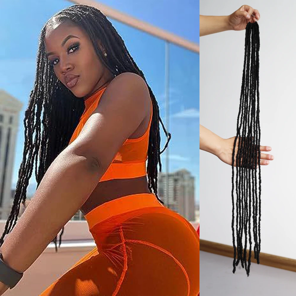 

Мягкие синтетические косы Soft Locs для плетения крючком, цвет 1B, предварительно связанные, 36 дюймов, 1-9 упаковок, новинка для легкой укладки волос