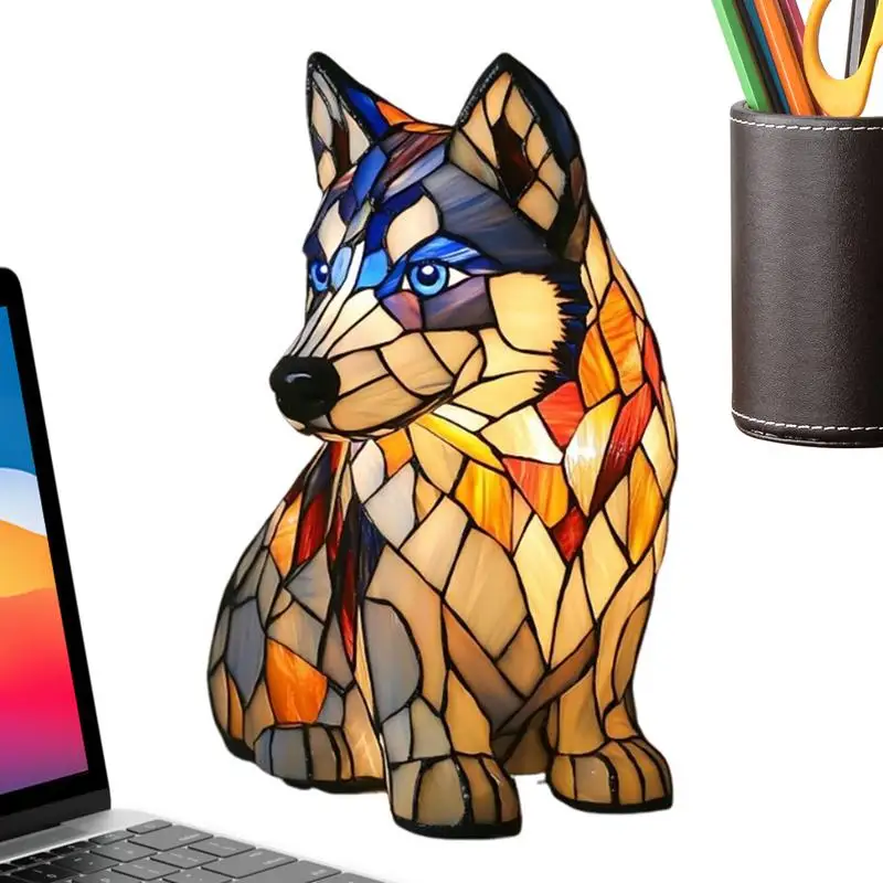 

Nursery Night Light Resin Dog Table Lamp Tabletop Nursery Bedside Nightlight Decor For Bedroom Living Room Camping Reading Hotel